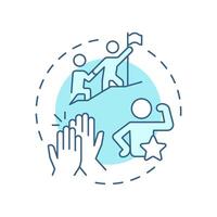 Motivational skills soft blue concept icon. Encourage and energize team members. Line manager job. Round shape line illustration. Abstract idea. Graphic design. Easy to use in presentation vector