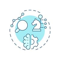 Analytical thinking soft blue concept icon. Evaluate complex problems to find solution. Line manager skill. Round shape line illustration. Abstract idea. Graphic design. Easy to use in booklet vector