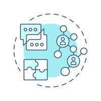 Communication soft blue concept icon. Correct conveying information to team members. Line manager skill. Round shape line illustration. Abstract idea. Graphic design. Easy to use in booklet vector
