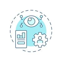 Performance management soft blue concept icon. Team productivity improvement. Line manager responsibility. Round shape line illustration. Abstract idea. Graphic design. Easy to use in presentation vector
