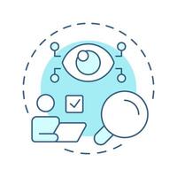 Monitoring soft blue concept icon. Tracking progress and providing feedback. Performance management system. Round shape line illustration. Abstract idea. Graphic design. Easy to use in presentation vector