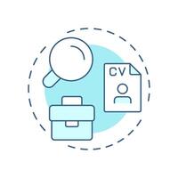 Recruiting new employees soft blue concept icon. Engaging talents to company. Line manager responsibility. Round shape line illustration. Abstract idea. Graphic design. Easy to use in presentation vector