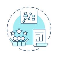 Rating soft blue concept icon. Evaluating employees performance. Performance management system. Round shape line illustration. Abstract idea. Graphic design. Easy to use in presentation vector