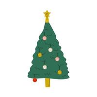 Christmas Tree with Decorations, Happy New Year Symbol Illustration vector