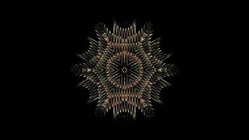 Golden Abstract Mandala Animation with Dynamic Symmetry and Changing Patterns video