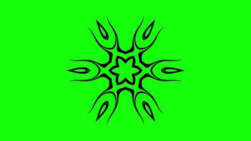 Abstract symmetrical pattern with smooth lines and star central design. Loop animation for creative backgrounds video