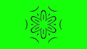 Symmetrical floral pattern with dynamic petal shapes. Loop animation for artistic visuals video