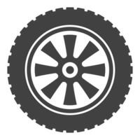 High-performance tire icon - Racing wheel and rim symbol vector