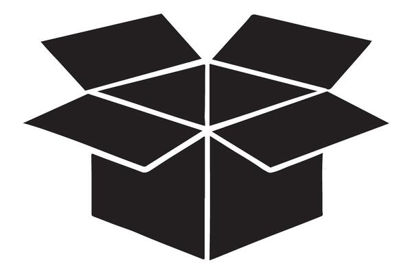 Open Cardboard Box Silhouette design Illustration