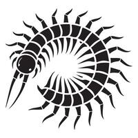 Unique Centipede Silhouette Design vector