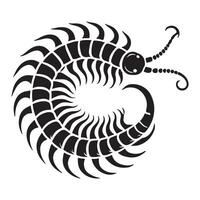 Intriguing Centipede Silhouette Design vector