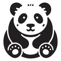 Cute Panda Silhouette Illustration for Adorable Designs vector