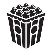 Silhouette of Popcorn in a Striped Bucket vector