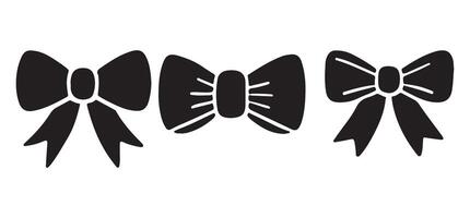 Three Different Styles of Bow Silhouettes vector