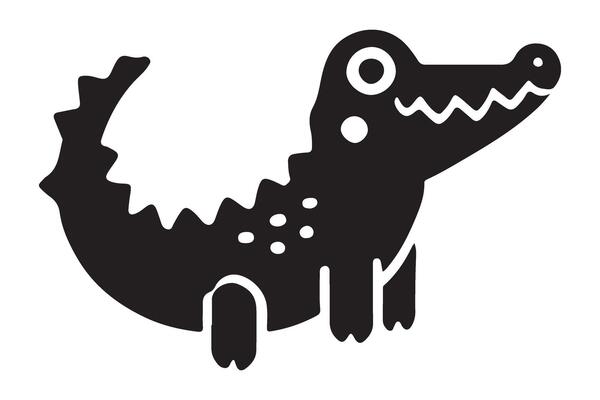 Charming Crocodile Silhouette Illustration Art