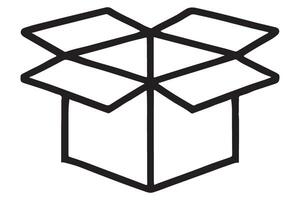 Open Box Simple Line Art Illustration vector