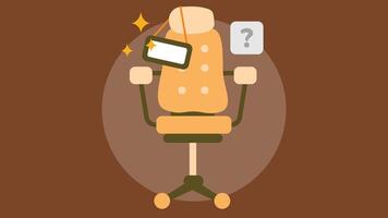 An illustration of an empty chair, symbolizing an open position in a recruitment process vector