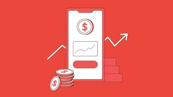 graph or chart showing upward trends, with elements like a piggy bank, dollar bills, and an investment portfolio vector