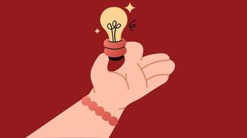 bulb is bright, standing out with rays or sparks emanating from it, indicating a moment of inspiration vector