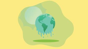 An illustration representing global warming, with Earth showing signs of environmental distress vector