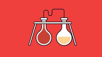 chemistry lab equipment, presented in a dynamic duo-tone color scheme. vector