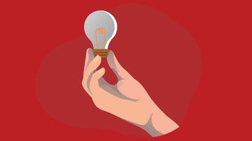 An illustration of a hand holding a light bulb, symbolizing the idea of innovation, creativity, or inspiration vector