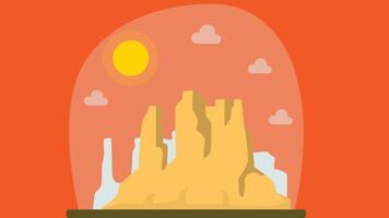 illustration of the Rocky Mountains, with smooth, stylized peaks and soft, muted colors vector