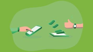 online money transfer, elements such as a digital wallet, currency symbol vector
