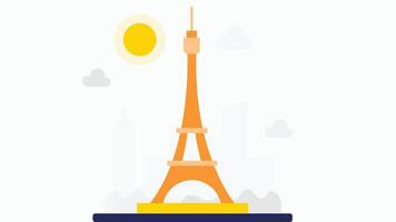 An illustration of the Eiffel Tower with a sleek, modern design, showcasing its iconic structure in a more contemporary or minimalist style vector