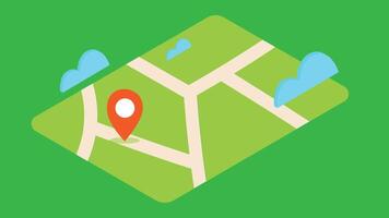 illustration of a geolocation mark placed on a map vector