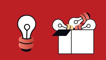 An illustration representing idea generation, featuring a glowing light bulb symbolizing creativity vector