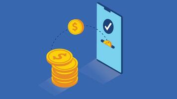 An illustration of mobile payment, featuring a smartphone with a dollar sign symbol vector