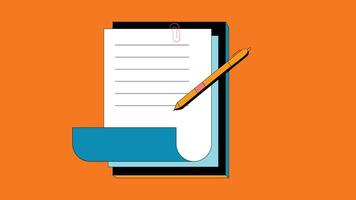 A sleek, open notebook with a neatly written signature on one of its pages. The signature appears in elegant, flowing handwriting vector