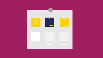 illustration of sticky notes arranged on a wall, creating a dynamic, organized display. Each sticky note is a bright color vector