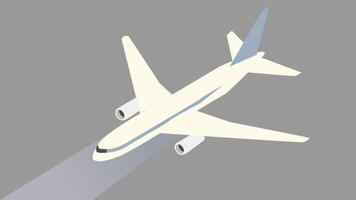 An isometric illustration of an airplane on land, possibly on a runway or an airport tarmac vector