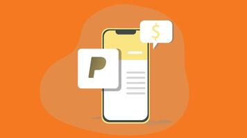 illustration of mobile payment, featuring a smartphone with a dollar sign symbol on the screen vector