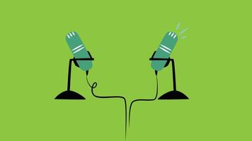 An illustration of podcast microphone icons isolated on a plain background vector