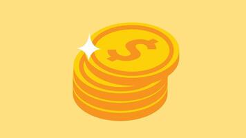 a stack of money coins with a prominent dollar sign on them, symbolizing wealth, finance, or savings vector