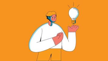 illustration representing idea generation, featuring a glowing light bulb symbolizing creativity and innovation vector