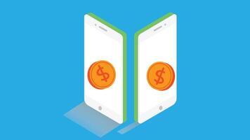 online money transfer, featuring elements such as a digital wallet, a currency symbol vector