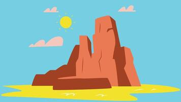 flat design illustration of the Rocky Mountains, with smooth, stylized peaks and soft, muted colors vector