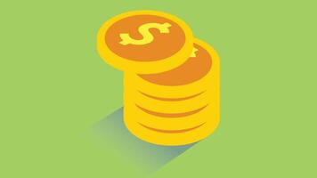 a stack of money coins with a prominent dollar sign on them vector