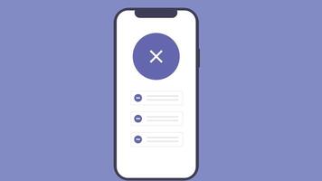 illustration of a mobile phone screen displaying an error sign vector