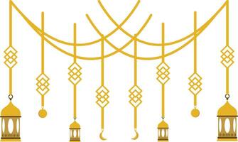 Ramadan Hanging Lantern Icon on White Background vector