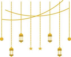 Ramadan Hanging Lantern on White Background. vector