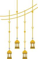 Ramadan Hanging Lantern in Flat Design vector