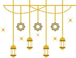 Ramadan Hanging Lantern on White Background vector