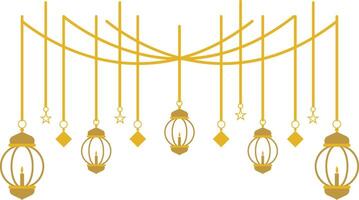 Ramadan Hanging Lantern in Flat Design. vector
