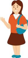 Student Character with Simple Cartoon Design vector