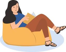 People Reading Book While Sitting vector